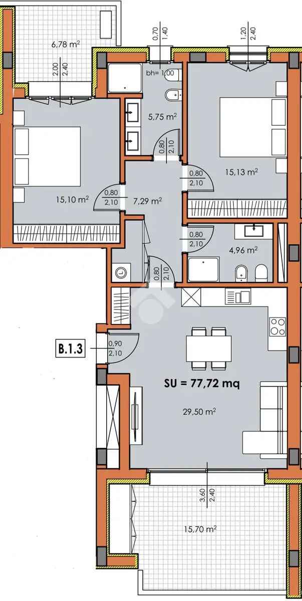 Trilocale in vendita