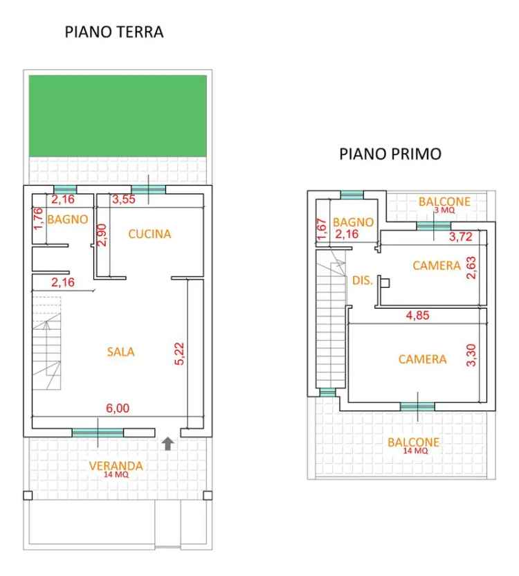 Porzione di quadrifamiliare in vendita