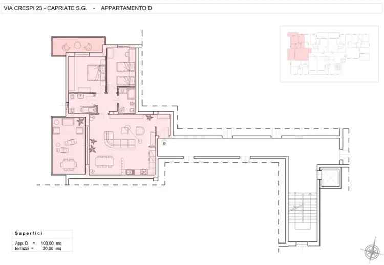 Trilocale in vendita in Via Crespi 23, Capriate San Gervasio -  n° 487188