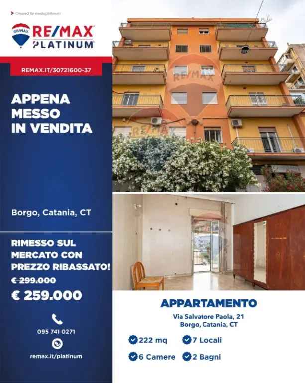 Appartamento in Via Salvatore Paola, Catania, 7 locali, 2 bagni