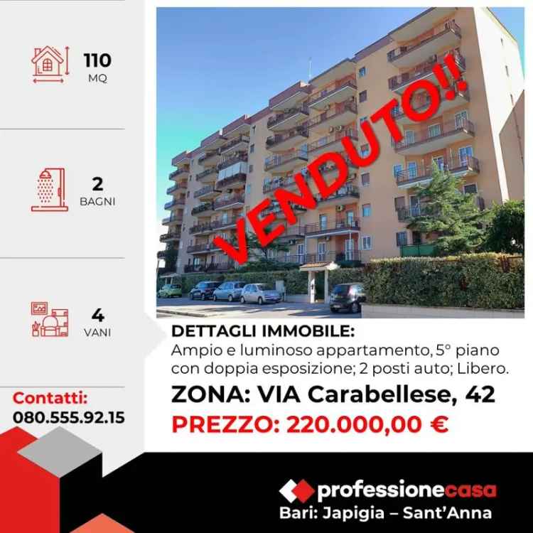 Quadrilocale via Pantaleo Carabellese, 42, Japigia, Bari