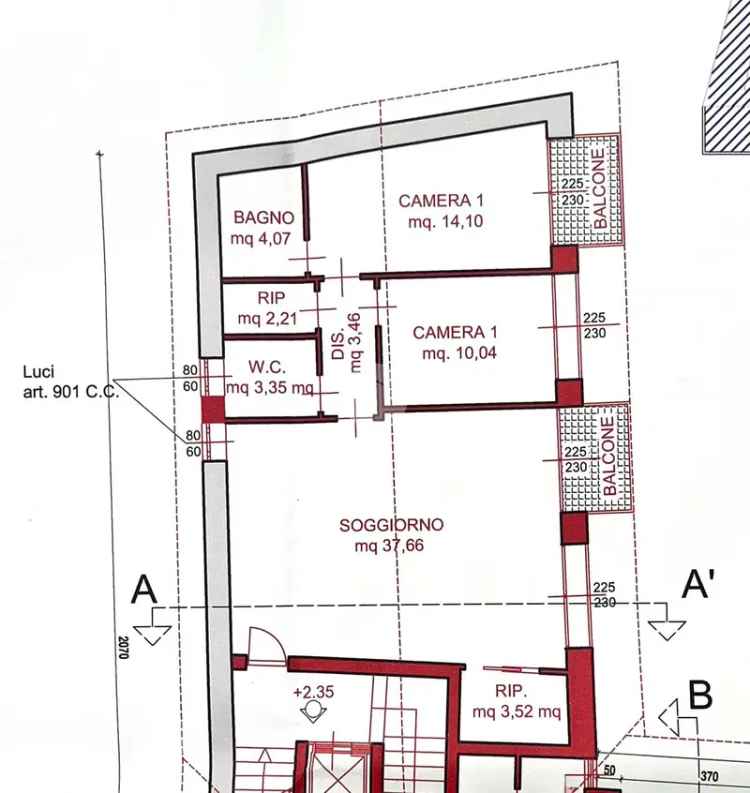 Trilocale in vendita