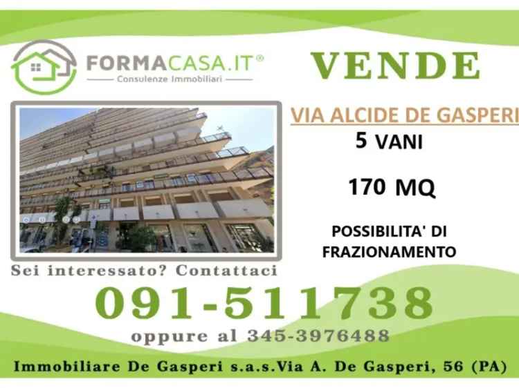 Appartamento in Viale Alcide De Gasperi, Palermo, 2 bagni, 170 m²